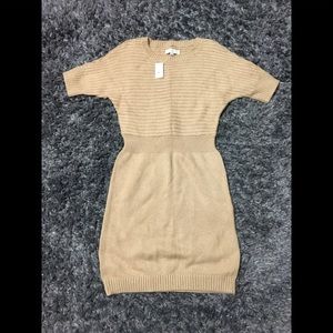Ann Taylor Loft Sweater Dress Tan Light Brown Sz S